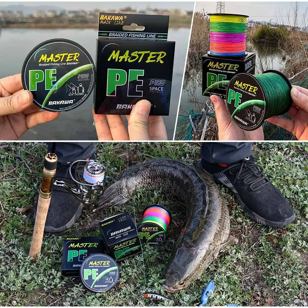 BAKAWA-sedal de Pesca X8 de 300M, 500M y 1000M, alambre trenzado de PE multifilamento japonés para carpa, accesorio duradero superfuerte de 22-90LB - imagen 4
