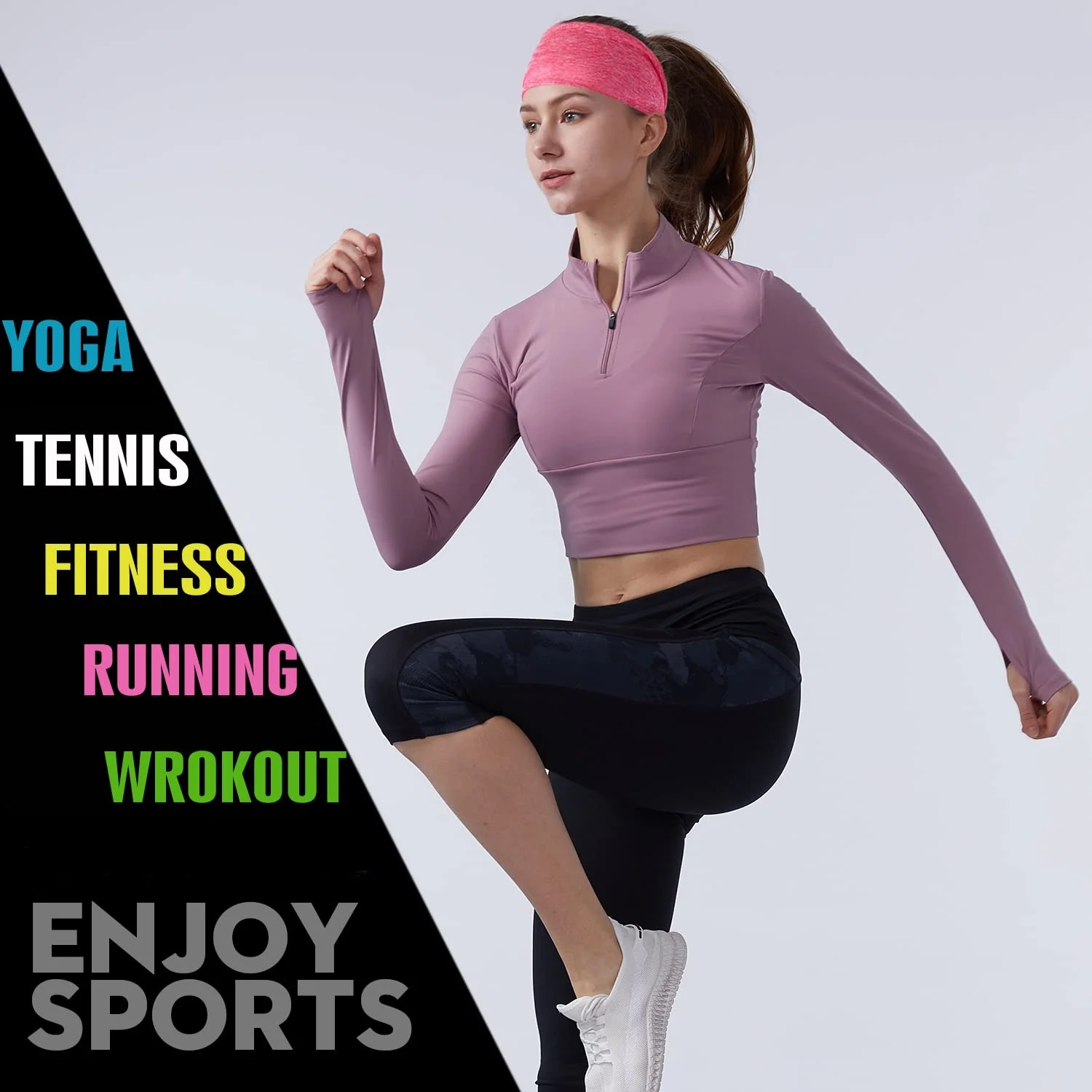 Bandas para el sudor para Fitness, diadema deportiva que absorbe la humedad, Yoga, baile, correr, ciclismo, diadema absorbente de sudor transpirable - imagen 4
