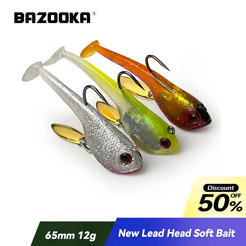 BAZOOKA Señuelo Shad de vinilo – Brillo y sonido carpa lubina lucio