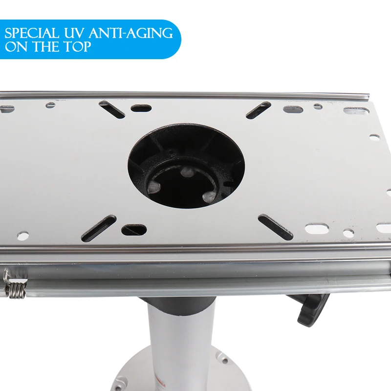 Pedestal de asiento de barco de aluminio de altura ajustable con cerradura y tobogán, rango de 13-18 pulgadas para asientos de barco - imagen 4