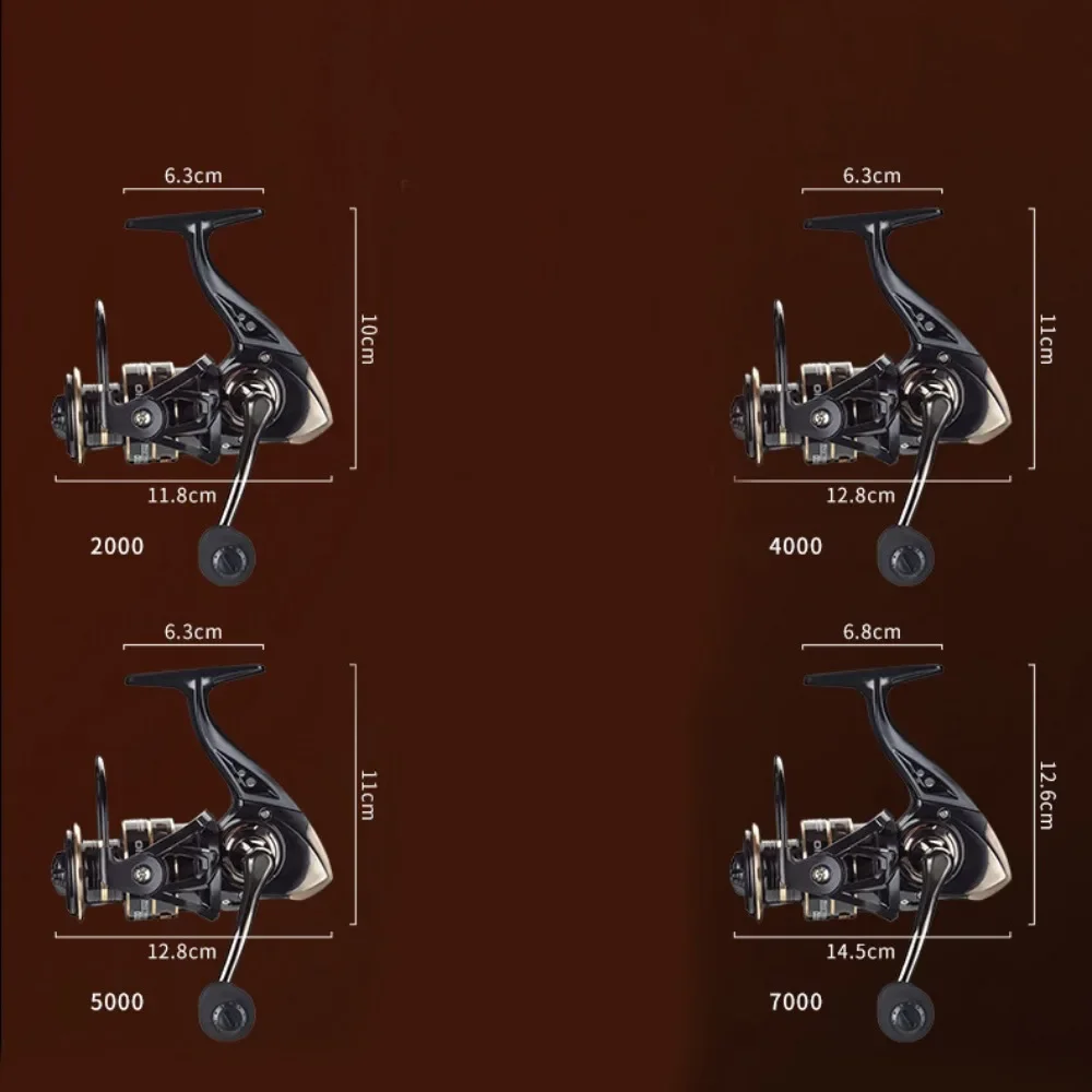 Carrete de pesca totalmente de Metal, rueda giratoria, carrete de pesca para carpa, balsa, serie 2000-7000, mango de carrete de Metal, plantilla, aparejos de pesca de mar - imagen 4