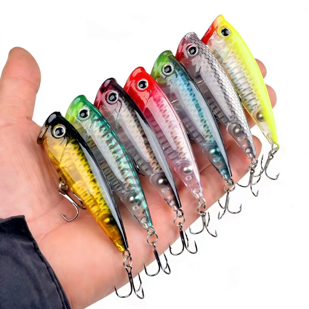 Señuelo de Pesca Popper Wobblers 8cm 11,6g flotante Isca cebo duro Artificial Crankbait Bass Pike Pesca Japón aparejos de Pesca de carpa - imagen 4