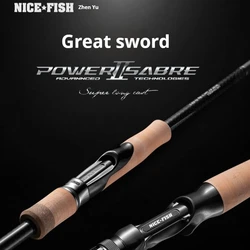 Nice Fish Power Sabre II – Caña spinning fibra carbono, largo alcance
