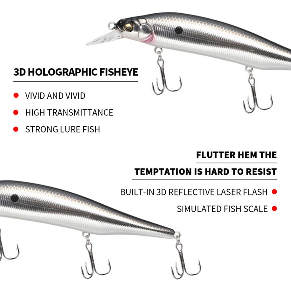 11,5 cm 16,7g señuelo de pesca Minnow Wobbler fundición larga hundimiento cebo duro Artificial pesca en agua de mar Jerkbait para lubina MN704 - imagen 5