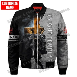 Chaqueta bomber invierno hombre estampado 3D Caballero Templario León