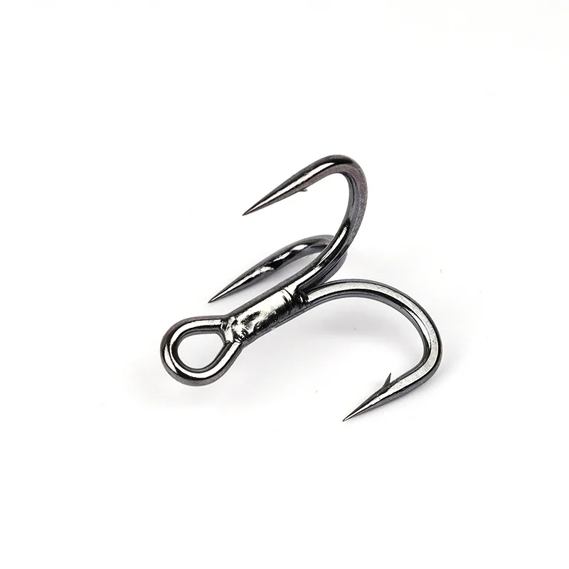 Nuevo 10 Uds 6x fuerte súper afilado redondo anzuelo triple antioxidante acero alto en carbono 2 4 6 8 # Aparejos de pesca con anzuelos triples marinos - imagen 5