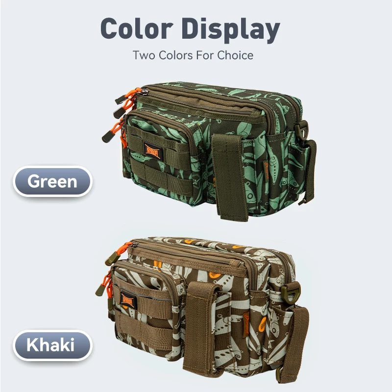 Kingdom-bolsas multifuncionales para aparejos de pesca, 31x18x16cm, 660g, riñonera, señuelos de peces, equipo de almacenamiento de utilidad, bolsa de pesca al aire libre - imagen 5