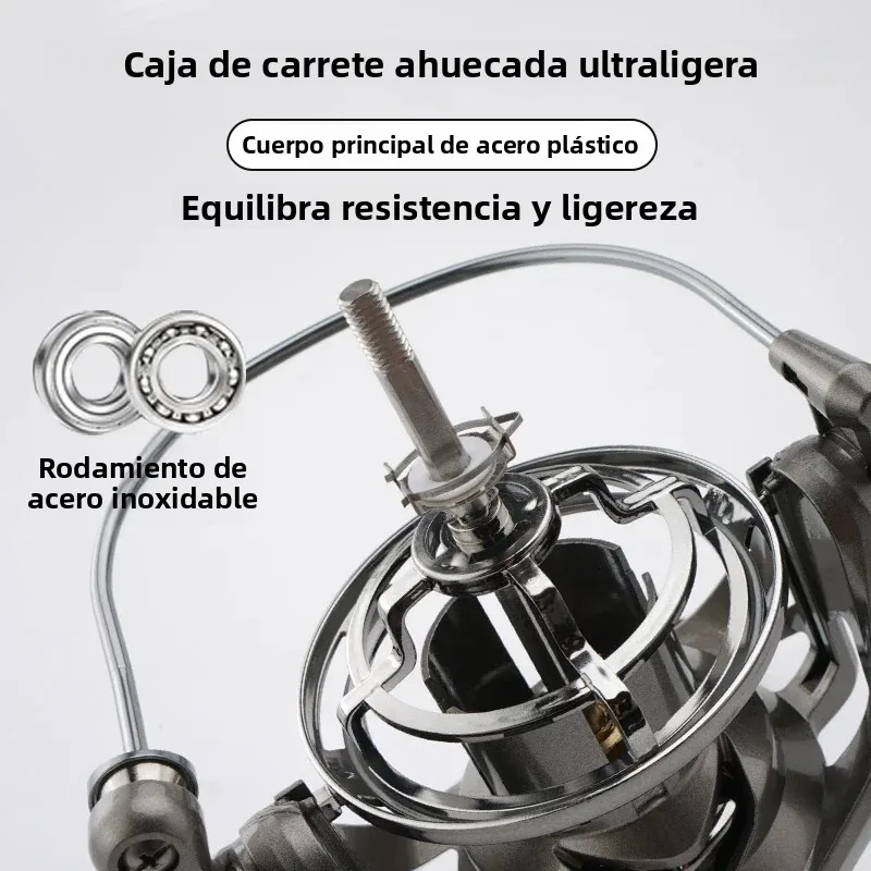 Carrete de pesca Huidiao de alta resistencia NGK-II 25KG/55LB potente Drag Zero Play 6 + 1 carrete giratorio BB blindado para pesca de gran juego - imagen 4
