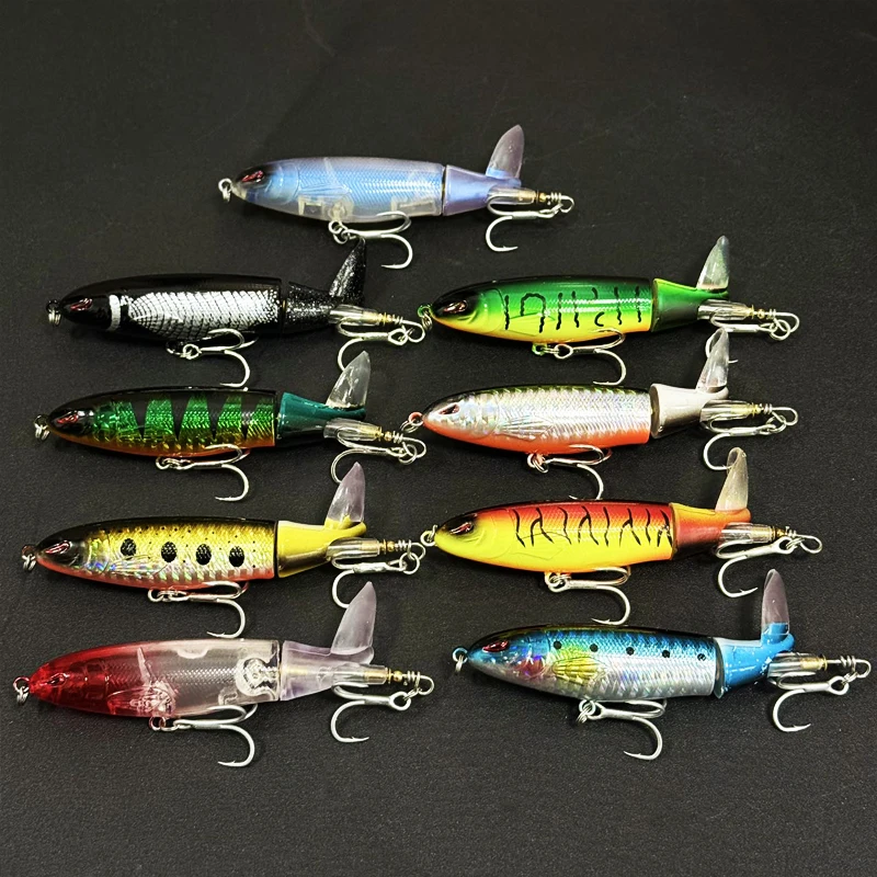 Señuelo de pesca Topwater de 14g y 90mm, cebo Artificial Whopper Popper duro, superficie trasera giratoria suave, Swimbait, suministros de pesca - imagen 2