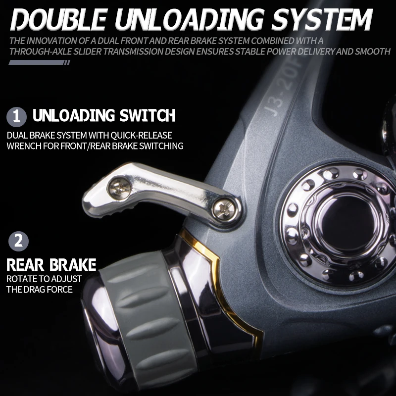 Carrete giratorio DEUKIO serie 2000-6000 5BB 5,5: 1 rueda de Pesca de alta velocidad carpa aparejos de Pesca de agua dulce Pesca - imagen 3