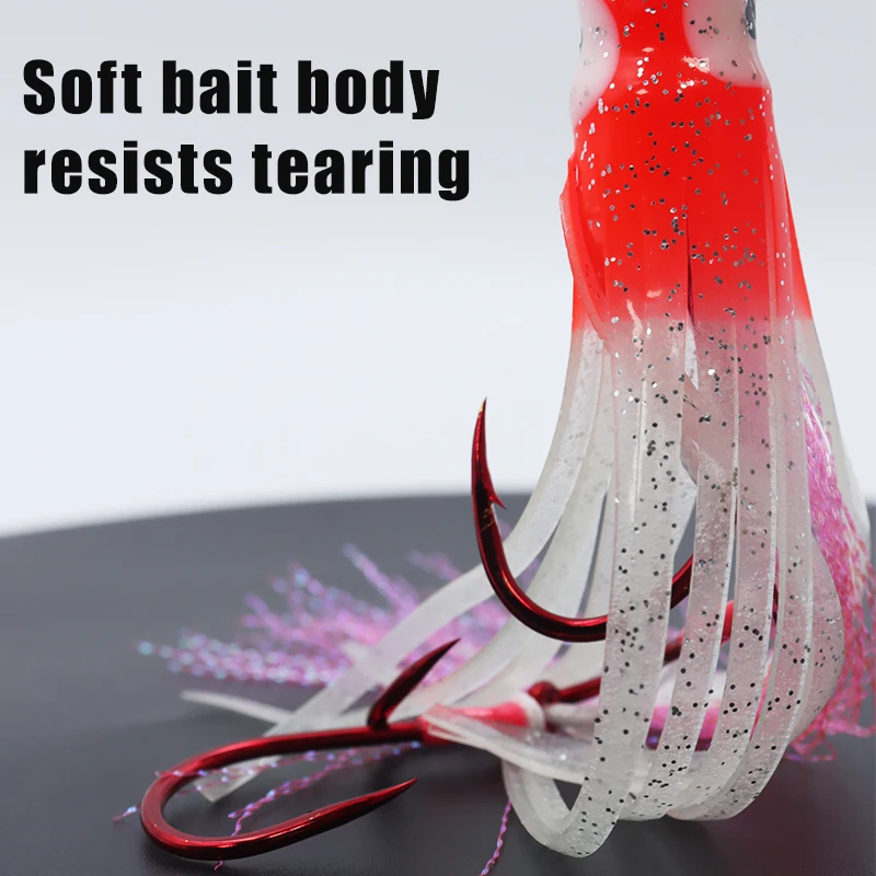 Gancho de cuerda luminoso biónico, pulpo y pulpo rojo, aparejos de pesca de mar, Sabiki, calamar, 2 uds./lote - imagen 5