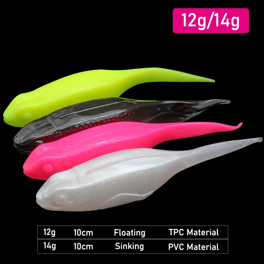 JYJ 6 piezas 10cm 12g/14g hundimiento o flotante rana suave renacuajo señuelo cebo aparejos de pesca wobbler pesca artificial cebo de natación - imagen 3