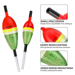 THKFISH Flotador Deslizante Balsa – Oliva para panfish agua dulce