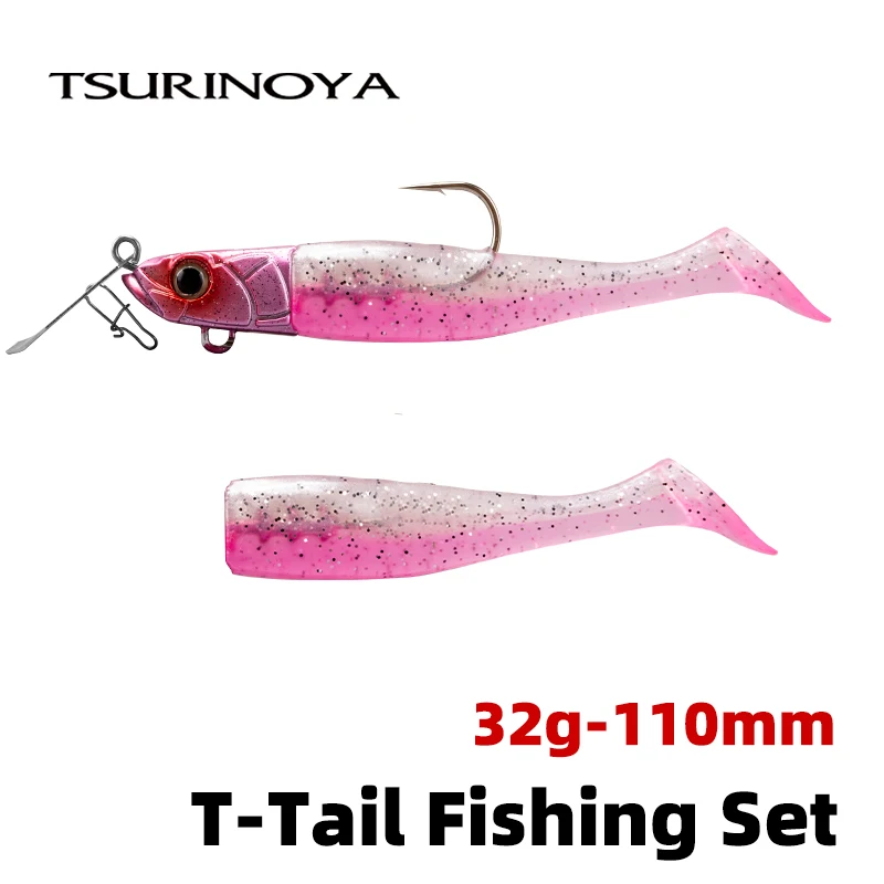 TSURINOYA FLUTTER Jig head vinilo 110mm – Cola T para lubina
