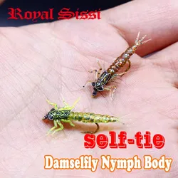 Moscas artificiales Royal Sissi Damselfly Nymph cuerpo de goma