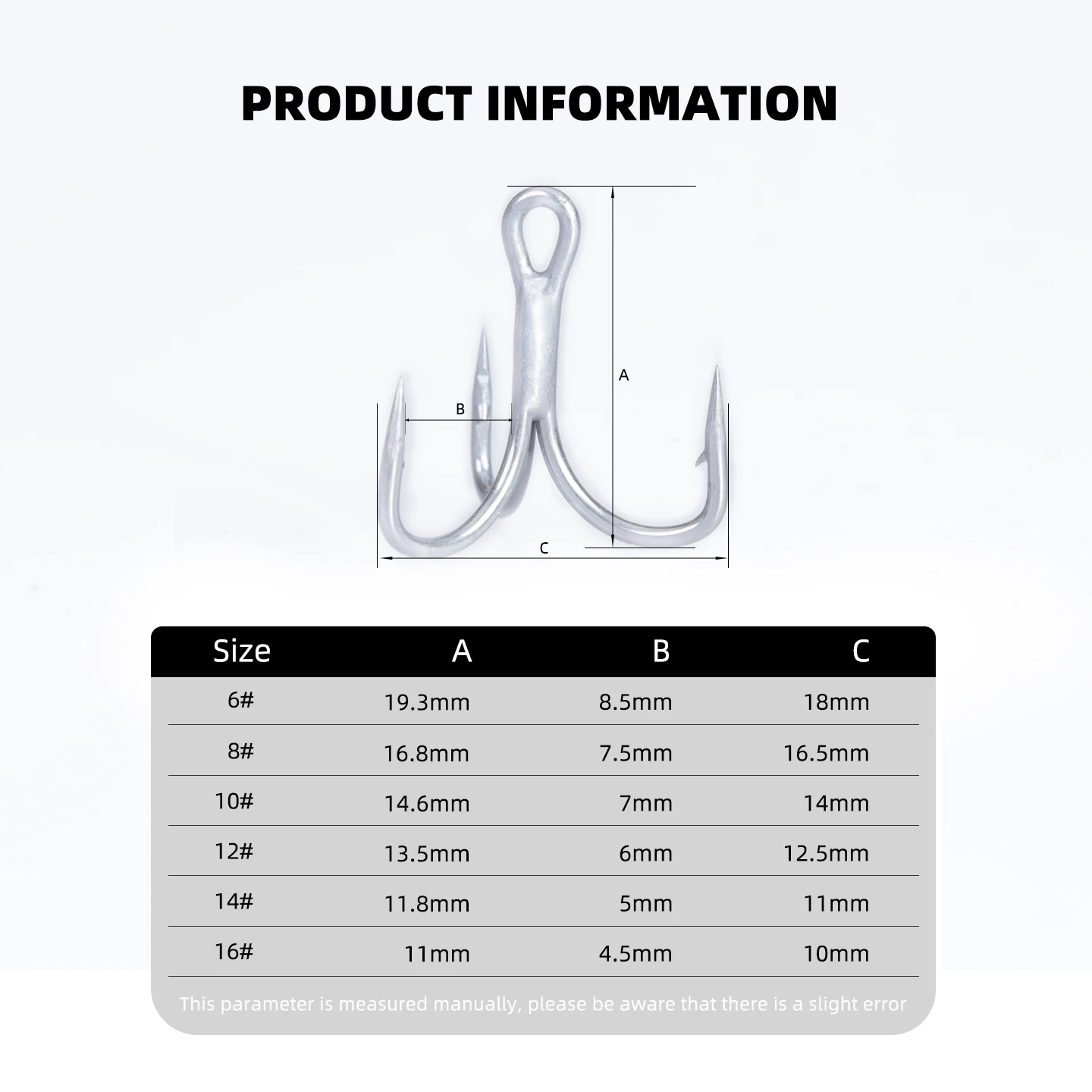 OUTKIT 10 Uds 6066 nuevo gancho triple antioxidante 3x fuerte súper afilado 6-16 #   Aparejos de pesca con anzuelos triples de mar de acero de aleación antioxidante - imagen 3