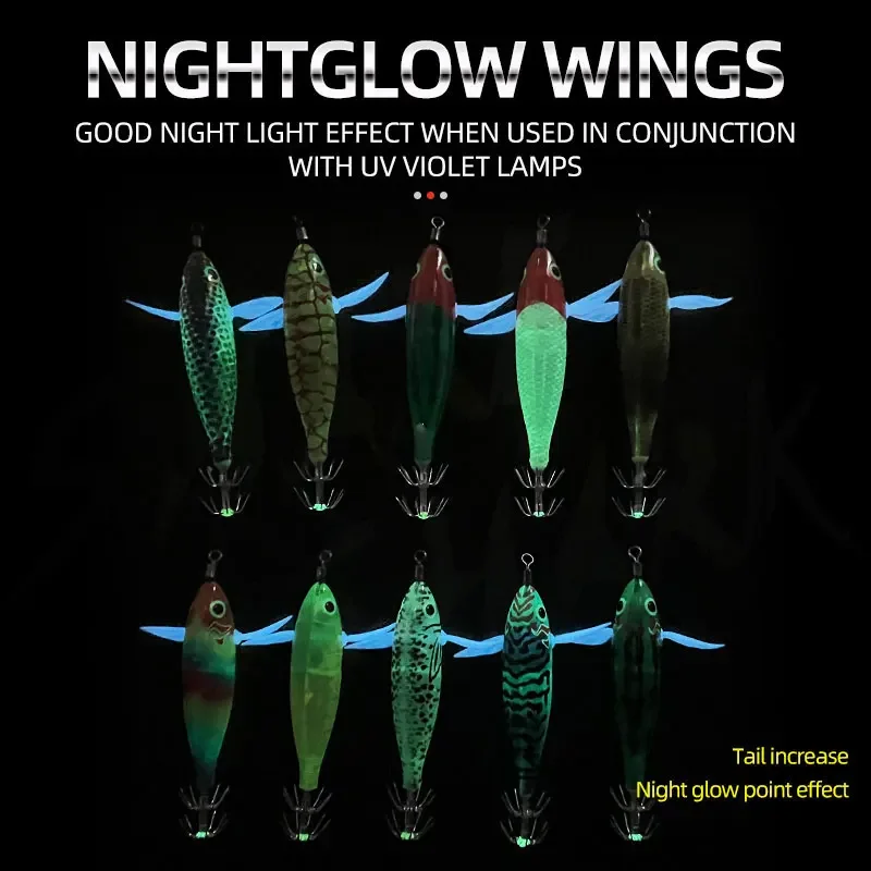 Señuelos de camarones de madera luminosos de simulación de 5,7g, plomo, cebo para camarones, anzuelo para plantillas, anzuelo de calamar, pesca en el mar, pulpo, señuelo de calamar - imagen 2