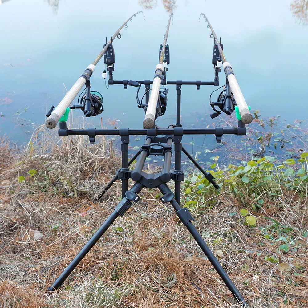 Hirisi-Juego de cápsulas para caña de pescar de carpa, para 3 cañas de pescar, palos bancarios, soporte para caña, accesorios de pesca RP130 - imagen 2