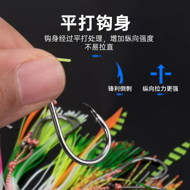 Mar Cebo de cinta de pesca marina Yolo 14cm 4,5 G Cebo de seda de silicona de doble Gancho luminoso accesorios de pesca - imagen 3