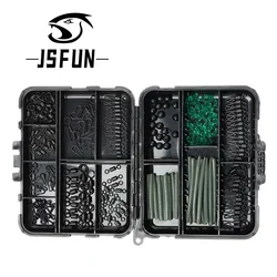 JSFUN Anillos giratorios sólidos cierre seguridad negros pesca de carpa
