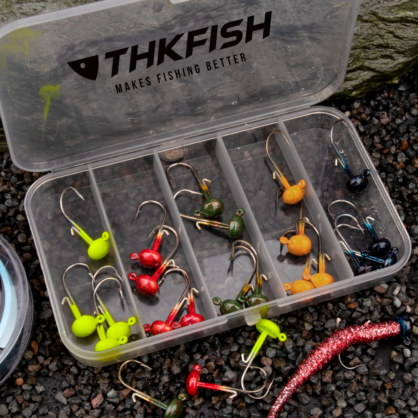 Anzuelos Ned Rig THKFISH con cabeza de hongo para lubina - imagen 2