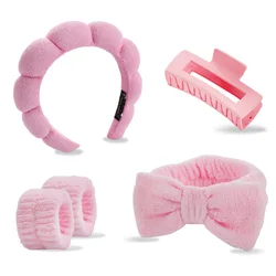 Diademas spa impermeables – Pack para limpieza facial, maquillaje y cuidado piel