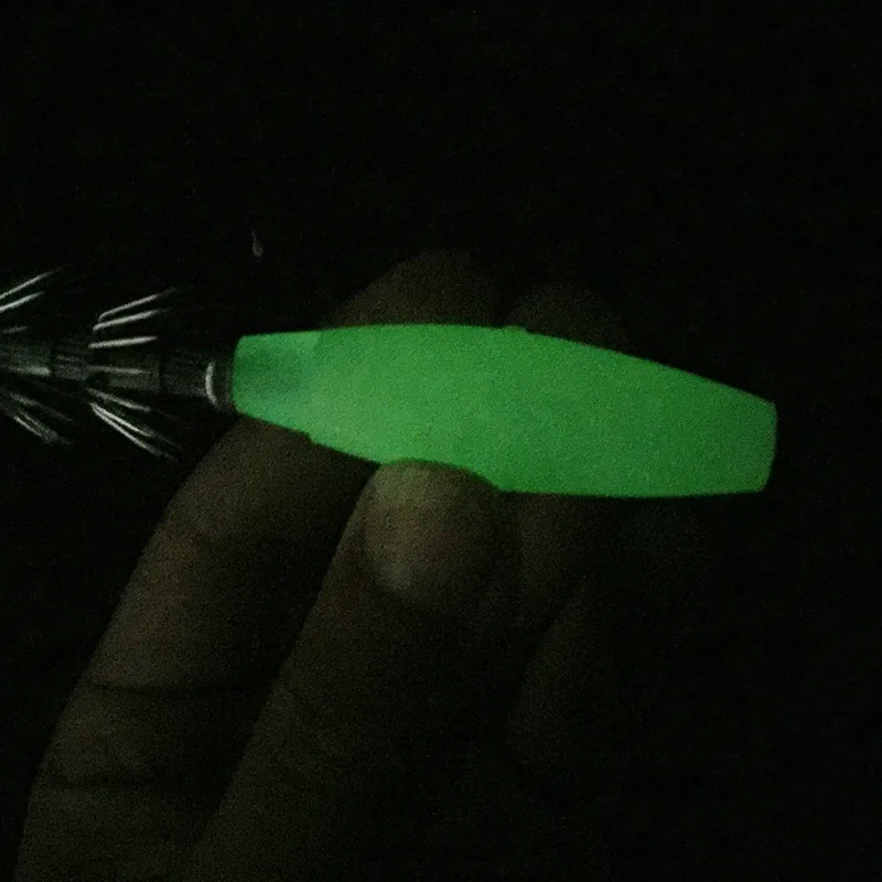 WEIHE-anzuelo duro de calamar de simulación luminiscente ABS, cebo falso de 10cm y 14g, equipo de pesca de doble gancho - imagen 5