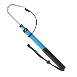 SANLIKE-gancho de pesca telescópico de 60cm, gancho de acero inoxidable, poste telescópico de aluminio, agarre de goma, accesorios de pesca al aire libre