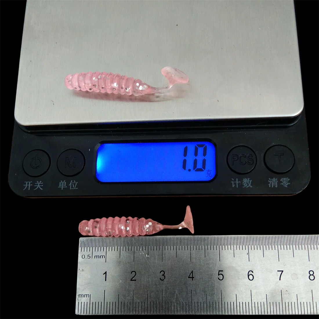 Swolfy 20 piezas 40mm 1g cola en T doble Color gusanos de plástico cebo suave señuelo de Pesca Shad Wobblers suave Swimbait Pesca - imagen 5