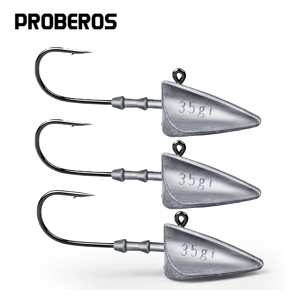 Anzuelos jig head triangular afilado