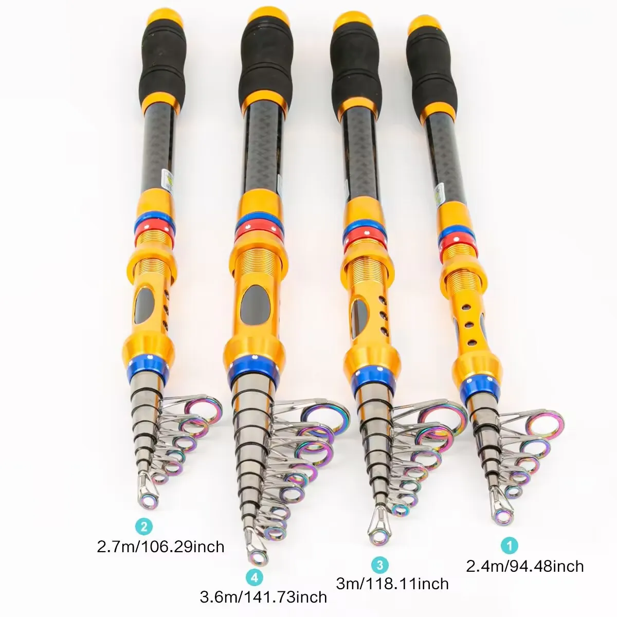 Combo de pesca para principiantes, caña de mar enchufable de fundición larga, 4/5 secciones y relación de engranaje de carrete giratorio 5,2: 1 para herramienta de pesca de carpa/bajo - imagen 5