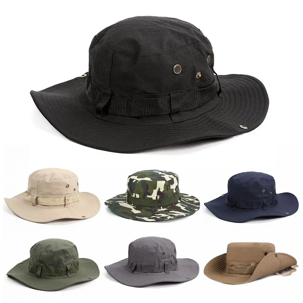 Sombrero de jungla de verano para senderismo, sombreros de ala ancha para hombre, gorra de pesca, sombrero Boonie, sombrero para el sol - imagen 3