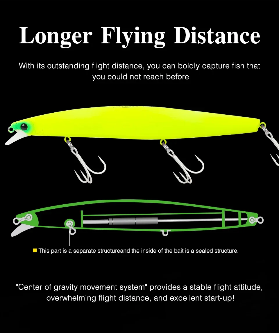 Un señuelo de pesca verde y amarillo con un gancho