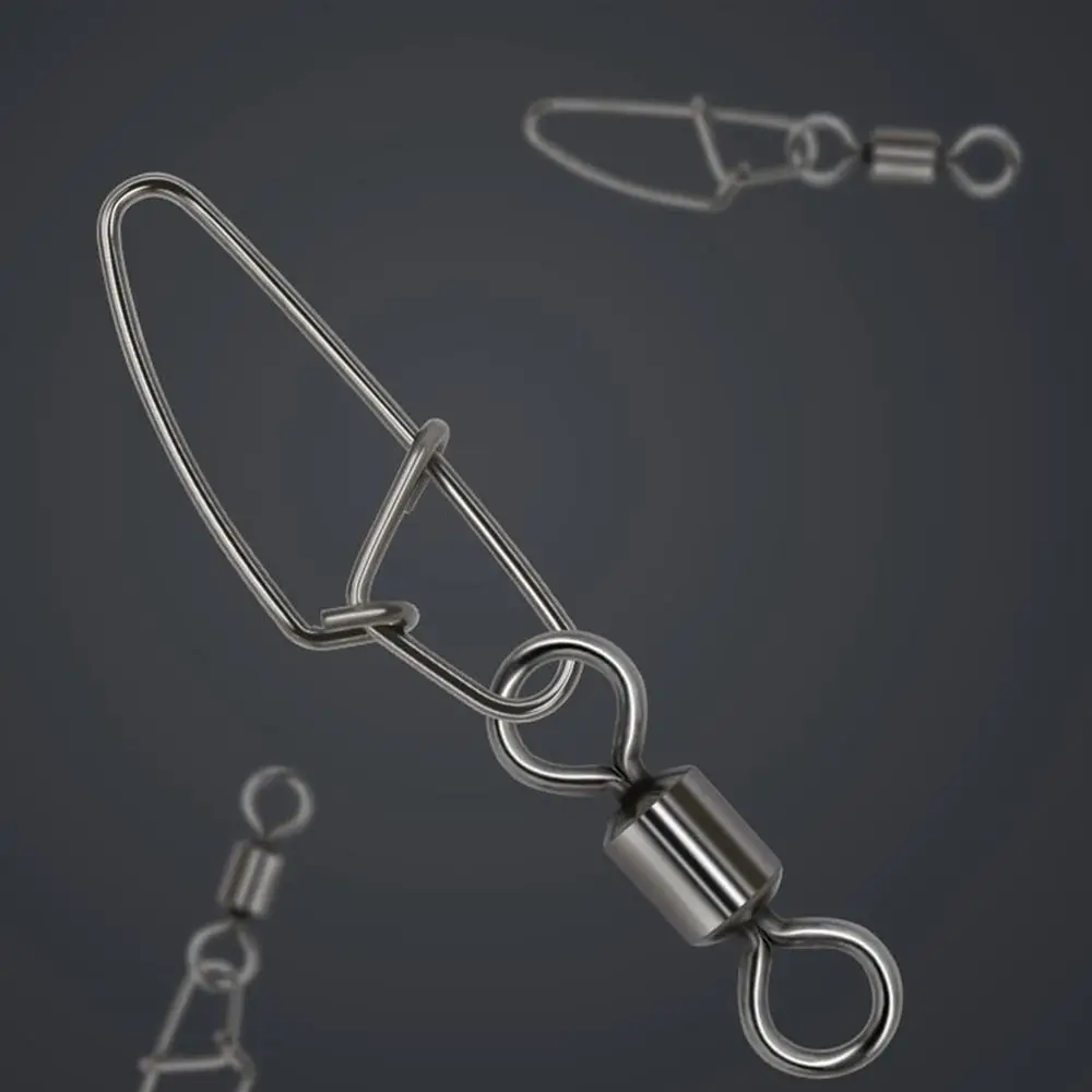 Anillo sólido de acero inoxidable duradero, Conector de pesca giratorio de bolas de alta resistencia con barril de rodamiento de Pin, nuevo - imagen 4