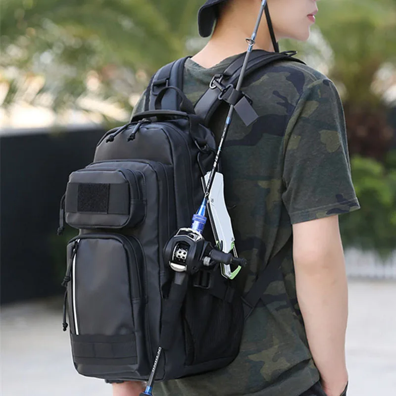 Bolsa de Señuelos de Pesca para hombre, mochila multifuncional para exteriores, Camping, deportes, montañismo, bolsas de almacenamiento portátiles impermeables, XA212G - imagen 5