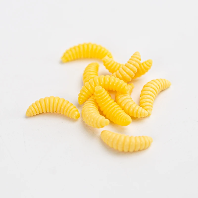 Señuelo de pesca suave blanco, anzuelos de gusanos falsos, olor, pan Artificial, señuelo de pesca, cebo biónico de pesca, 50/100/150 Uds., 2cm - imagen 2