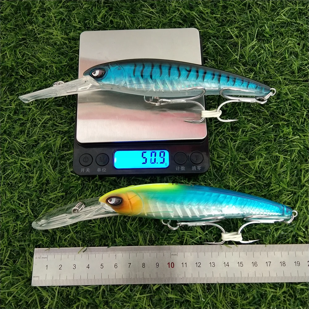Noeby-cebos duros de pesca de 14cm, 47g, 18cm, 94g, Wobblers de pececillo de fundición larga, profundidad de buceo de 7-8m, Lucio, 2 piezas - imagen 4