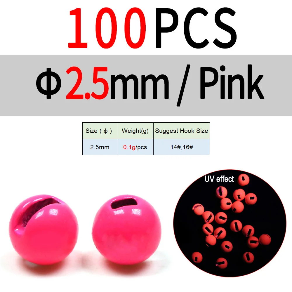 2.5mm 100pc Pink