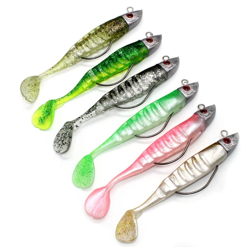Jig Head de plomo curly tail – Señuelo de vinilo para pesca marina - imagen 2