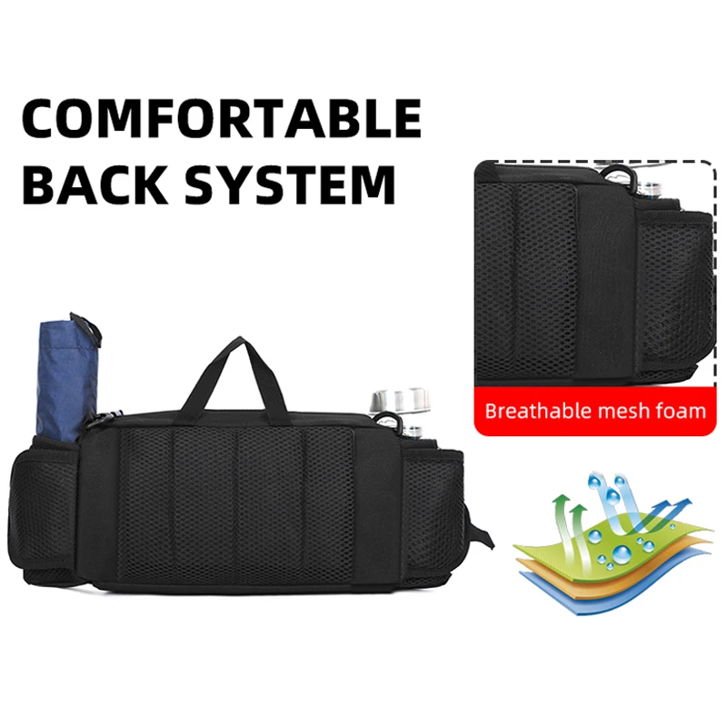 Bolsa de aparejos de pesca para hombre, riñonera multifunción con bolsillo para botella de agua, equipo de señuelo de pescado, bolsa de almacenamiento de utilidad, bandolera de pesca - imagen 5