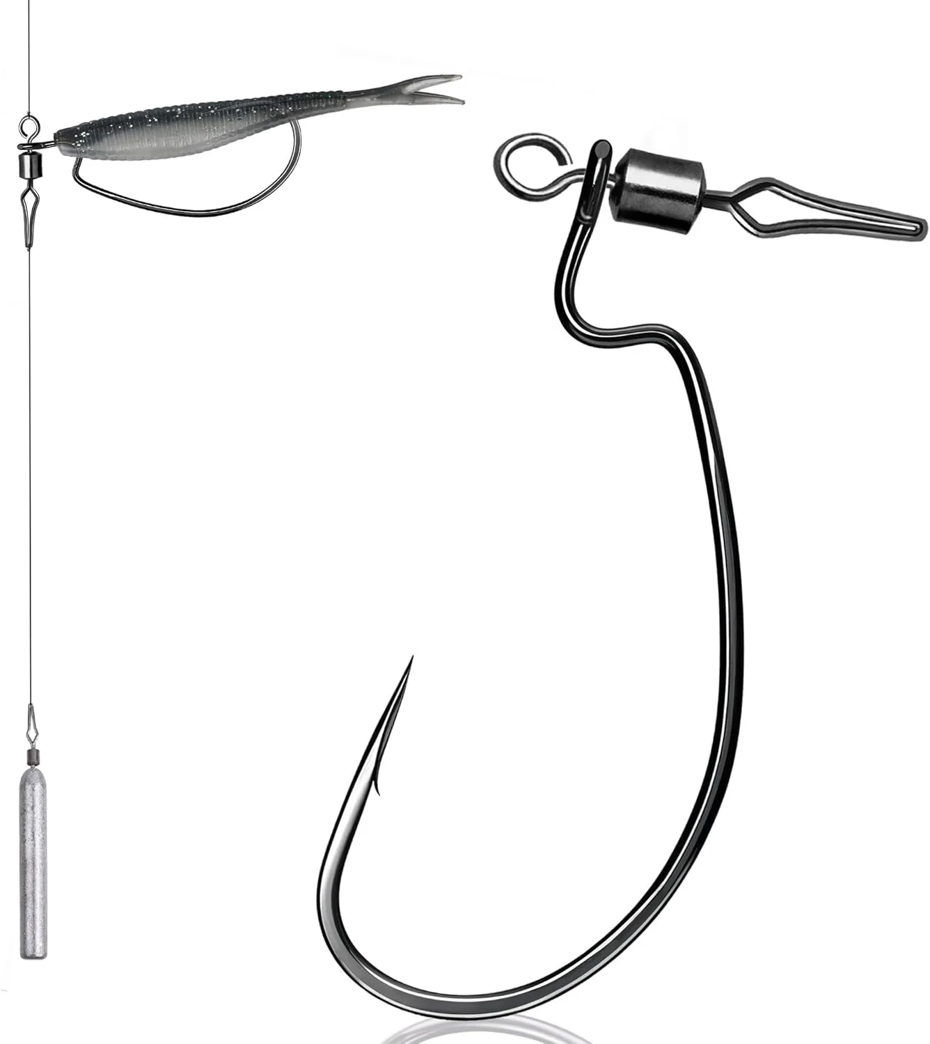 100 Uds. Giratorios de tiro directo, conector de Clip de línea, molde de peso de plomo, línea de pesca, conector rápido, accesorios de pesca - imagen 5