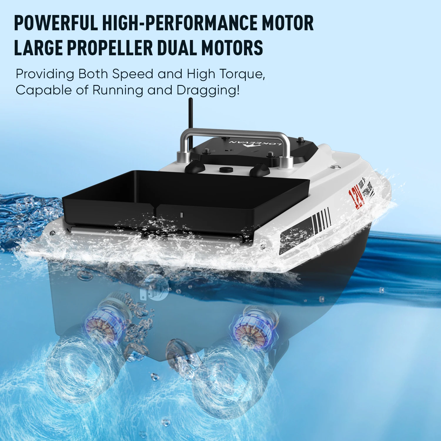 Barco Cebador GPS Lokeevan D80B – Alta velocidad y pesca con líneas - imagen 5