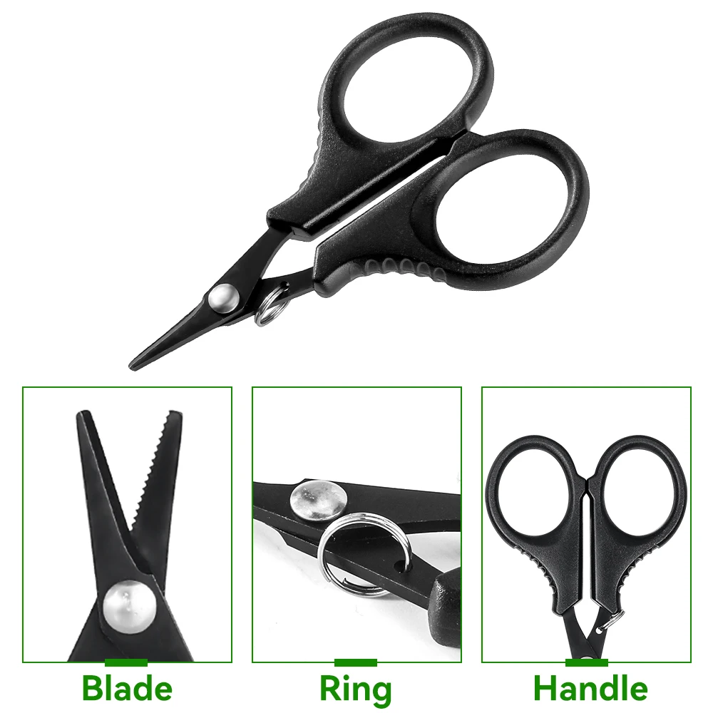 DNDYUJU-tijera de pesca de revestimiento de titanio de acero inoxidable, alicate de corte PE, cortador de línea trenzada, accesorios de herramientas de pesca de carpa - imagen 4