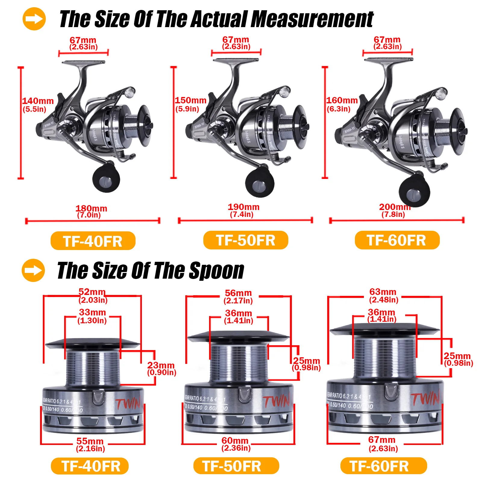 Carrete De Pesca De carpa giratorio De dos velocidades, accesorio De doble freno De 20kg, bobina De cara abierta, 2022: 6,3, 3:1, 1/4 - imagen 3