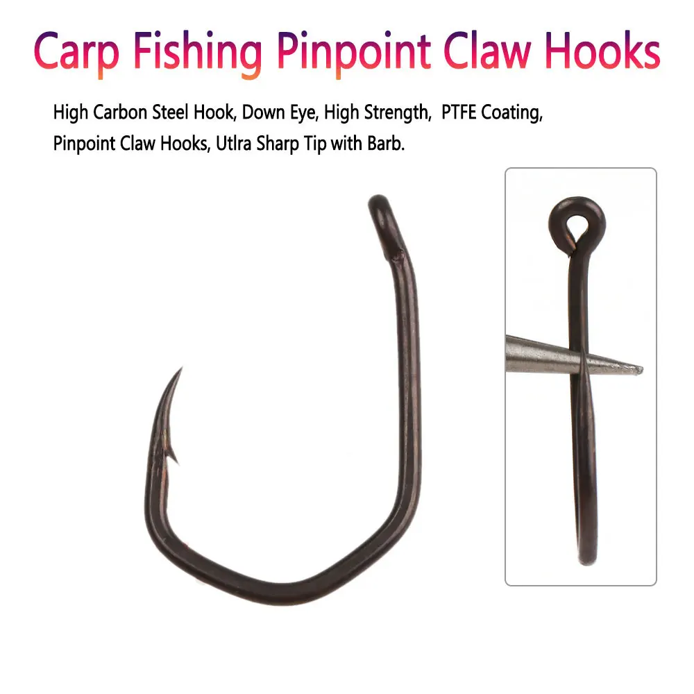 Anzuelos carpfishing Bimoo Pinpoint Claw – Acero carbono con PTFE - imagen 2