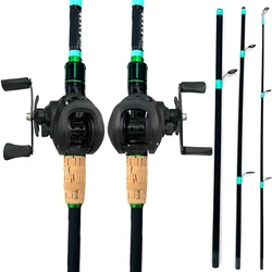 Combo baitcasting caña carrete pesca potente arrastre