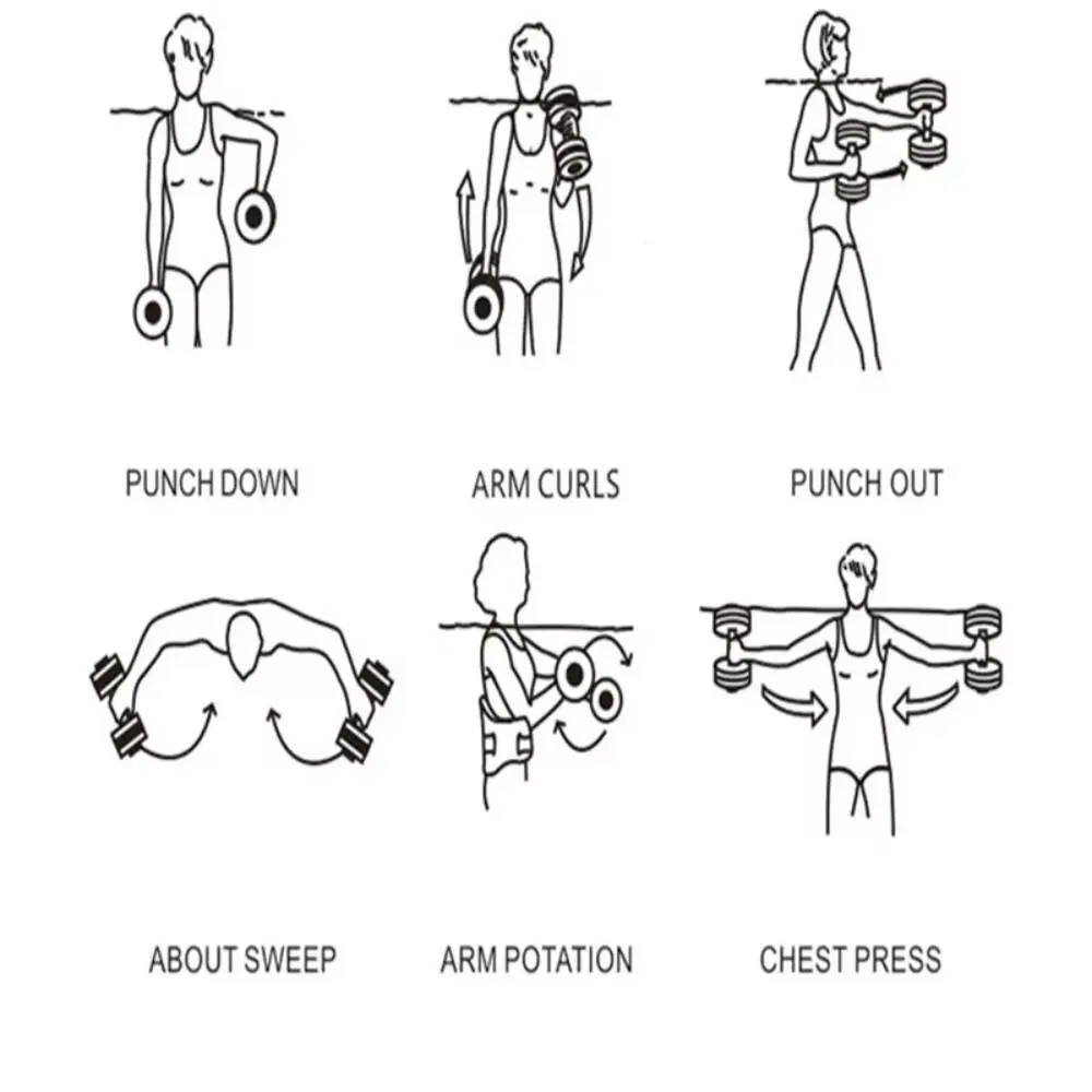 1 par de mancuernas acuáticas de agua EVA, mancuernas flotantes para pérdida de grasa, mancuernas para piscina, ejercicio ligero creativo para piscina - imagen 5