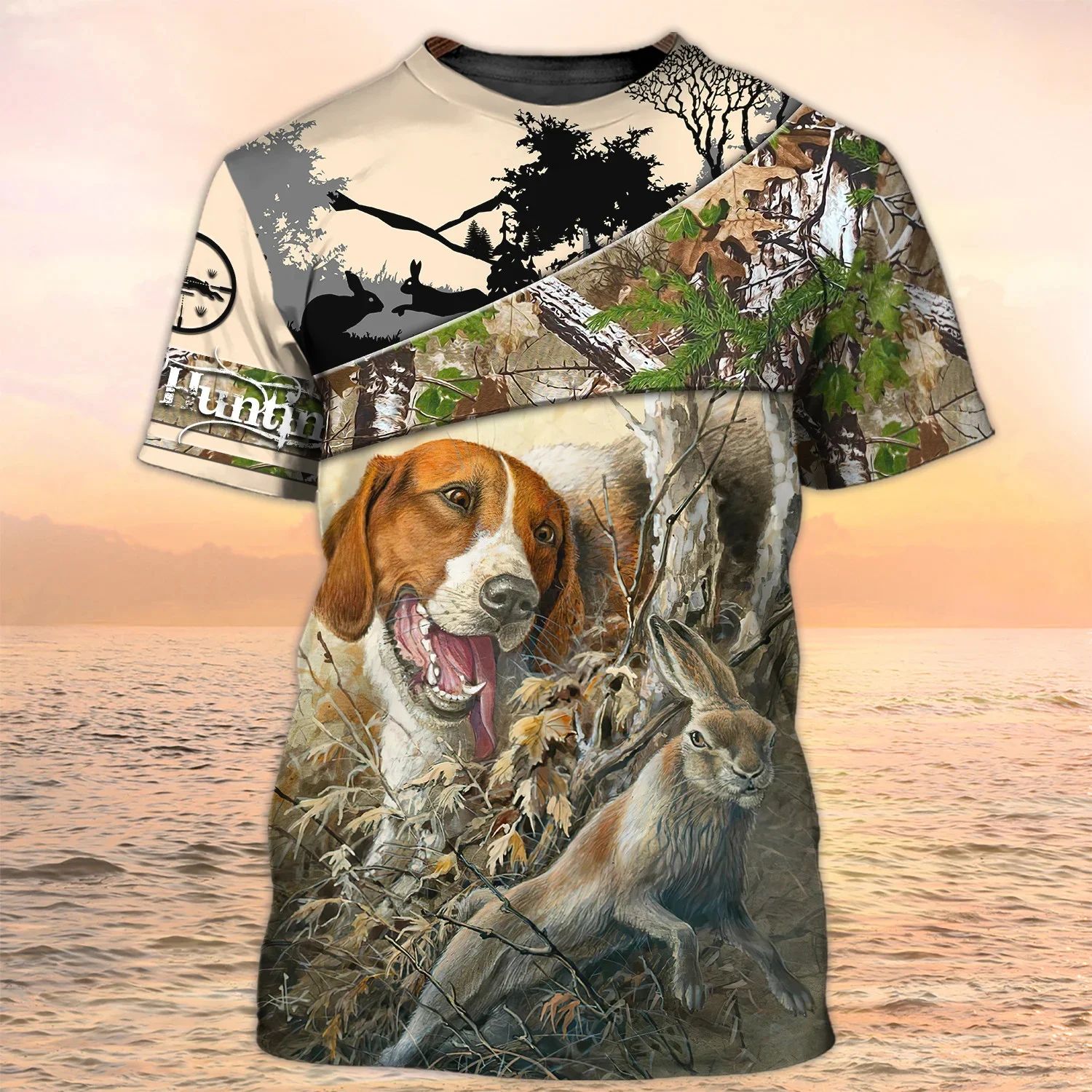 PLstar Cosmos bonito perro caza conejo Camo 3D completamente estampado camiseta de los hombres estilo de verano Casual Unisex camiseta de calle TX281 - imagen 3