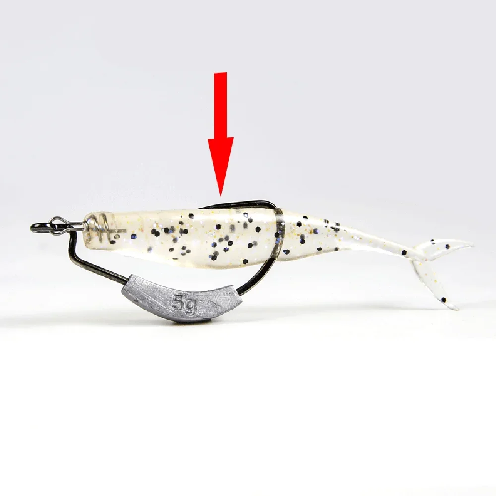 Anzuelo de manivela con púas afiladas, anzuelo de Metal con cabeza de anzuelo, anzuelos de pesca de mar para señuelo, cebo de gusano suave, cabezales de cabeza, juego de anzuelos, accesorios, 10 Uds. - imagen 3