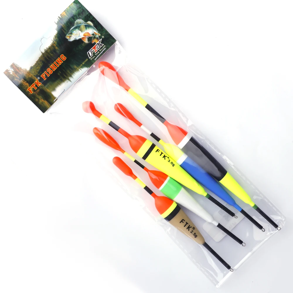 FTK-Juego de flotadores de pesca, flotador de abeto Barguzinsky, 1,5/2/2, 5/3g, boya flotante de colores de tamaño mixto para accesorios de pesca de carpa, 13cm-19cm, 5 uds. - imagen 3
